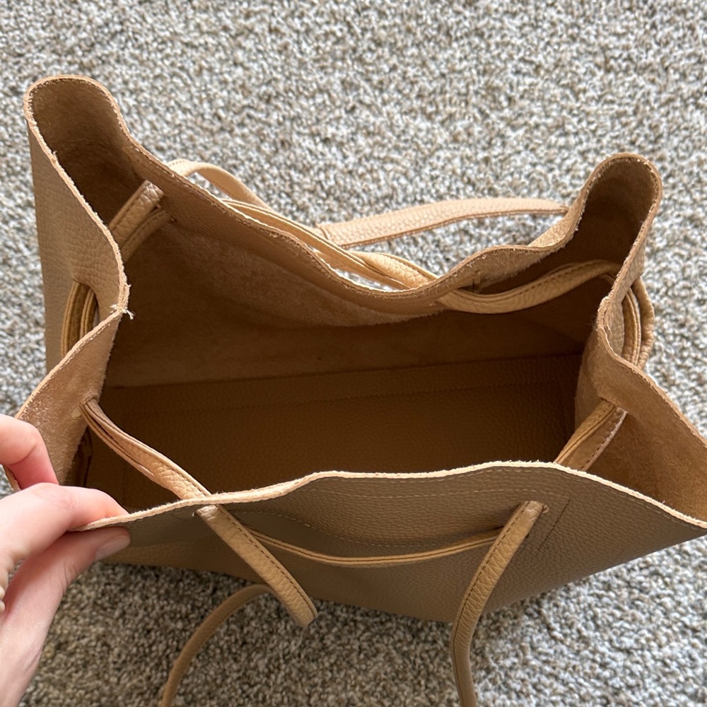 Vegan Tan Leather Tote Bag - Picture 2 of 5